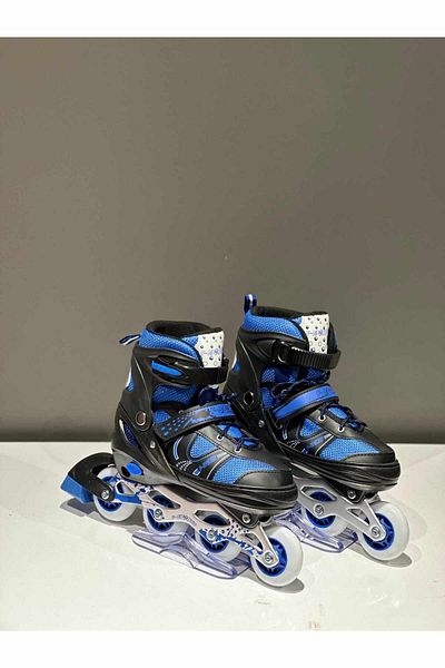 SUDESA OYUNCAK Children's Skates Lighted Size 34 - 37 Adjustable Metal Body with Bag Practice Skates Color: Purple