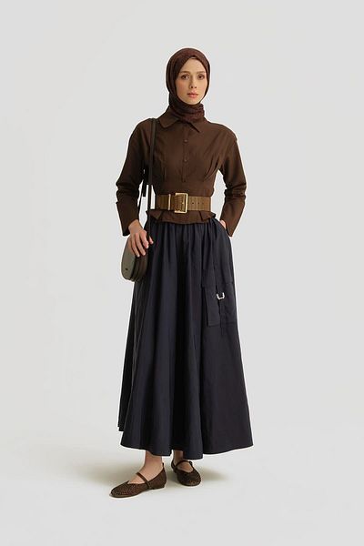 Armine Parachute Cargo Skirt 25Y1820 Navy Blue