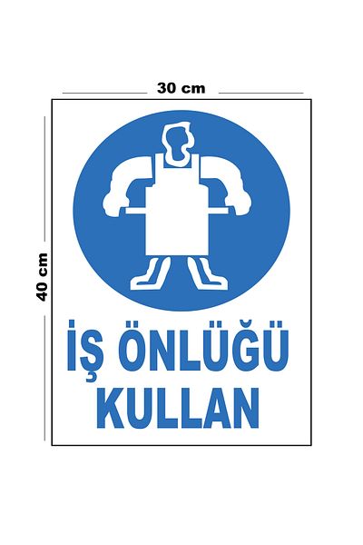 Lucena Metal Use Work Apron 30cm X 40cm A3 Size Warning Sign Directional Sign