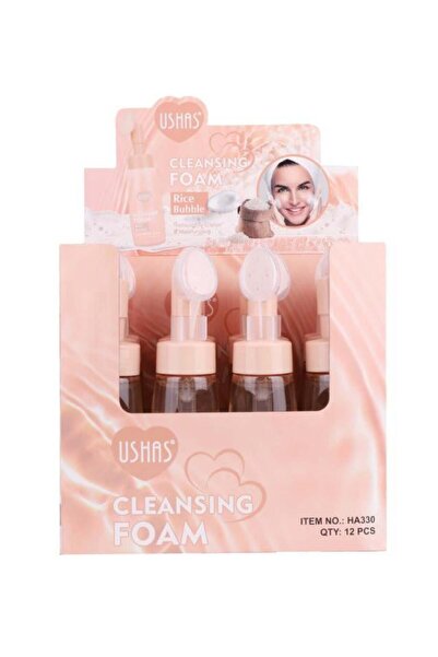 Ushas Spumă de Curățare Facială USHAS – Cleanser cu Orez și Bule Masaj, 240g