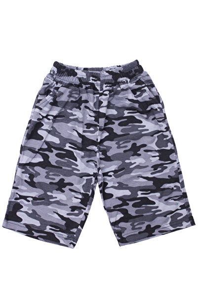 FYK KİDS Boy's Camouflage Patterned Capri-T-Shirt Bottom Top Set