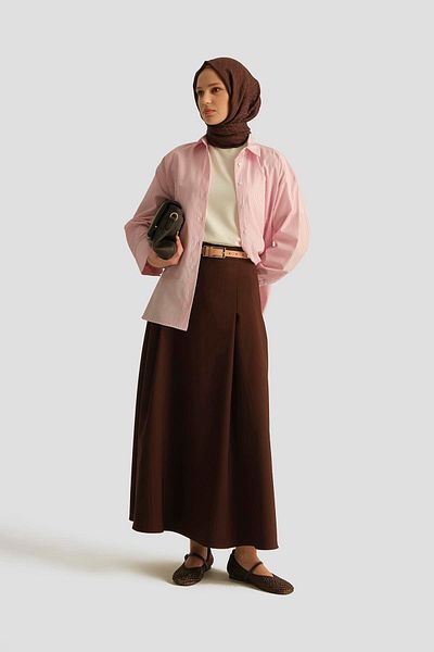 Armine A-Line Skirt 25Yd4223-2 Brown