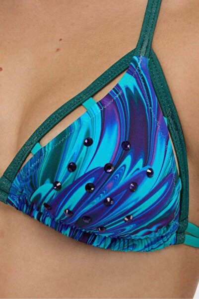 AYYILDIZ 5626 Turquoise Patterned Bikini Set