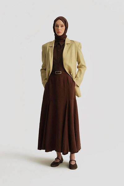 Armine Flared Skirt with Cup 25Y1814 Light Brown