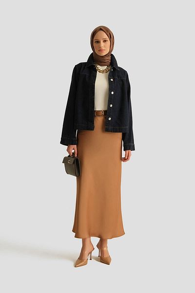 Armine Satin Skirt 25Yh1534 Latte