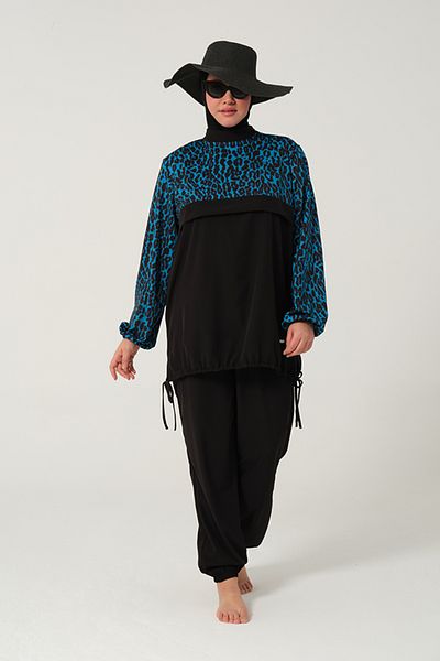 TESMAY Plus Size Full Coverage Turtleneck Swimsuit