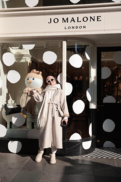 Motto Collection Bej Oversize Kaşe Kaban