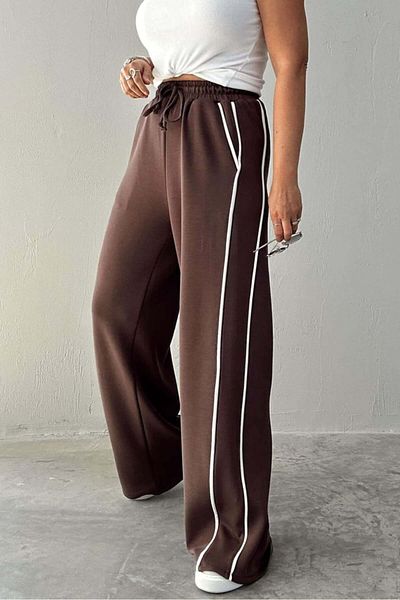 Lavanta Tekstil Stripe Detailed Sweatpants Trousers