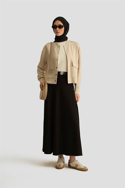 Armine Modal Flared Skirt 25Yd4233-2 Black