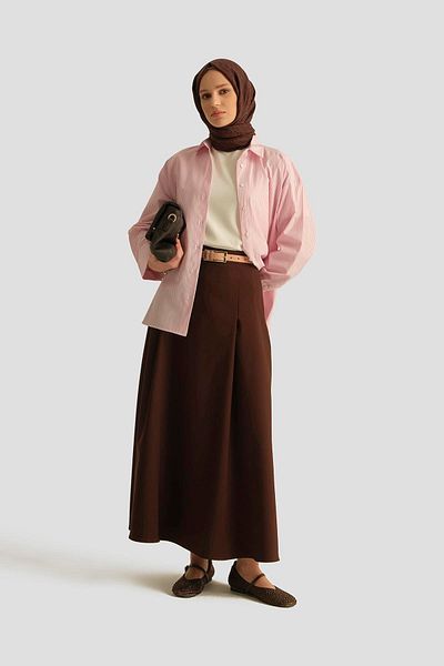 Armine A-Line Skirt 25Yd4223-2 Brown