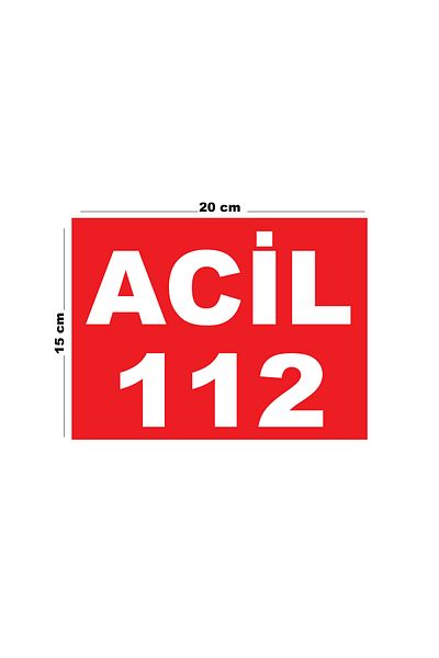 Lucena Metal Emergency 112 15cm X 20cm Warning Sign Directional Sign