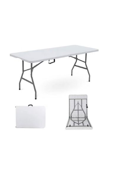 ROYAL ROSE 6ft Folding Table with Handle Foldable BBQ Table Plastic Dining Table for Indoor Camping