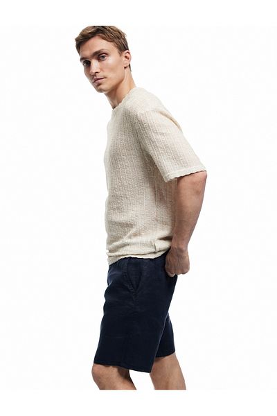 Koton Buttoned Bermuda Chino Linen Summer Shorts