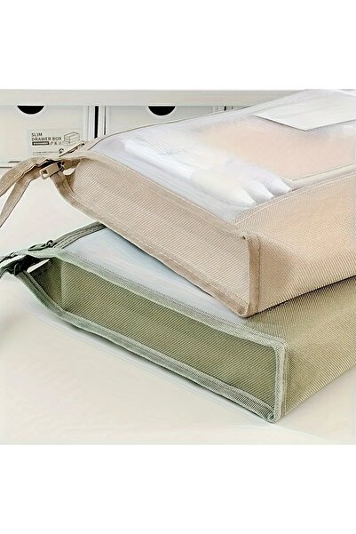 GlassySKY Двуслойна прозрачна мрежеста чанта с цип, куфарче за училищни офиси