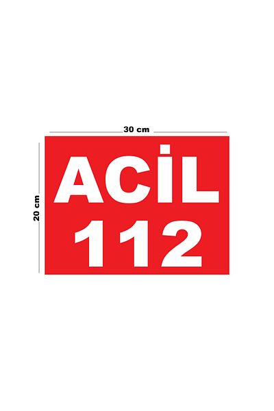 Lucena Metal Emergency 112 20cm X 30cm A4 Size Warning Sign Directional Sign