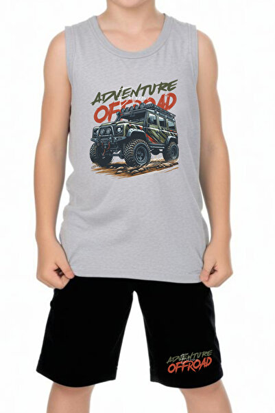 FYK KİDS Boy's Advanture Printed Top-Bottom Suit