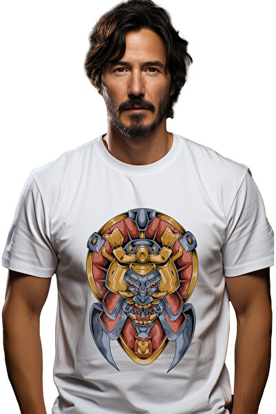 StoryGift Romania Tricou Barbati Cu Monstru, Robot, Mecha, Colti, Coif, Lupta...