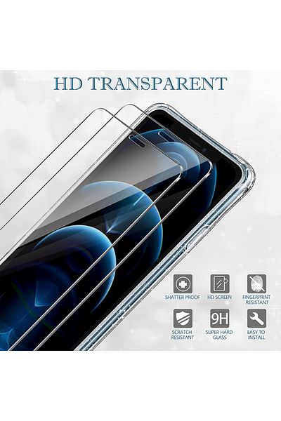Yirsur Set of protective case and 2 glass films for iPhone 12 Pro YIRSUR, transparent, 6.1 inches