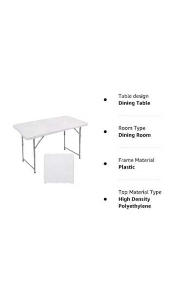 ROYAL ROSE White folding table, 120 x 70 cm, exceptional modern design