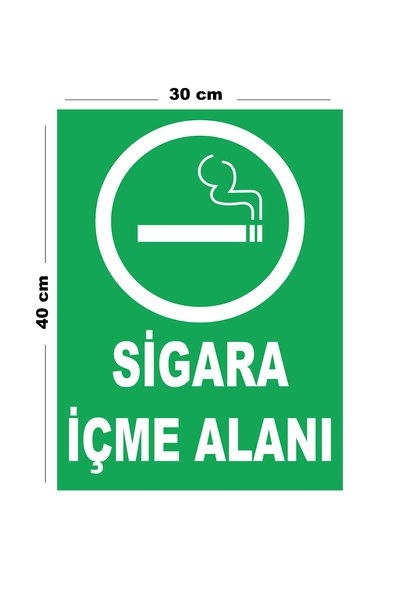 Lucena Metal Sigara İçme Alanı 30cm x 40cm A3 Büyüklüğünde Uyarı Levhası Yönl...
