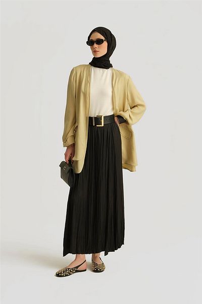 Armine Crinkled Satin Skirt 25Yh5601 Black