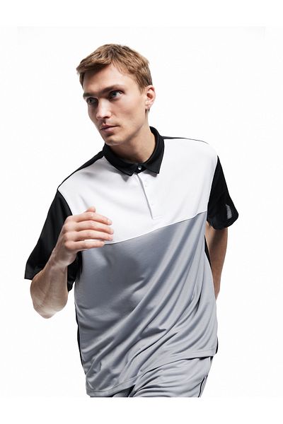 Koton Short Sleeve Polo Neck Color Block Oversize Sports T-Shirt