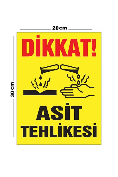 Lucena Metal Caution Acid Hazard 20cm X 30cm A4 Size Warning Sign Diversion Sign