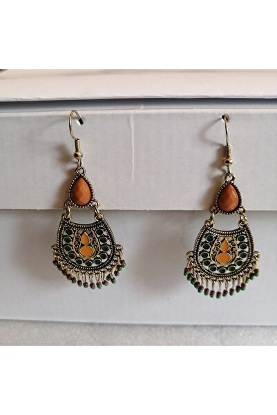 Butik Tülin أقراط نسائية أصلية مصنوعة يدويًا من البرونز المينا الصغيرة المصنو...