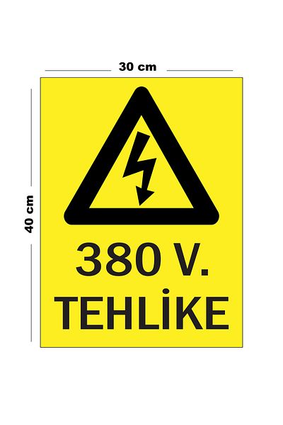 Lucena Metal 380V Danger 30cm X 40cm A3 Size Warning Sign Directional Sign