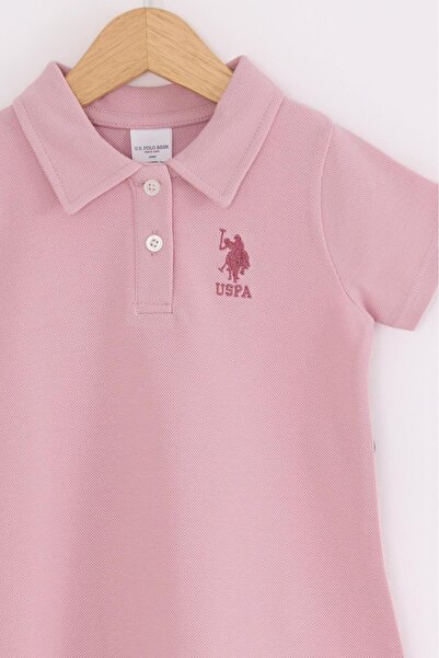 U.S. Polo Assn. Polo Yaka %100 Pamuk Kız Çocuk Pike Elbise