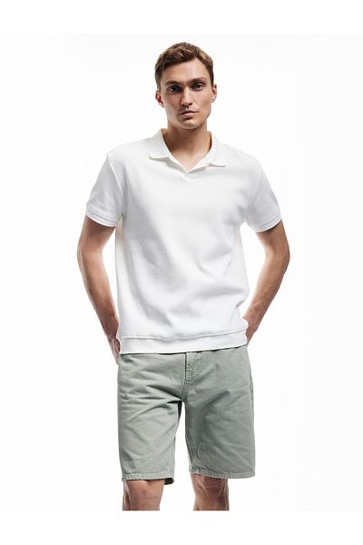 Koton Normal Waist Cotton Pocket Detailed Bermuda Loose Fit Jean Shorts