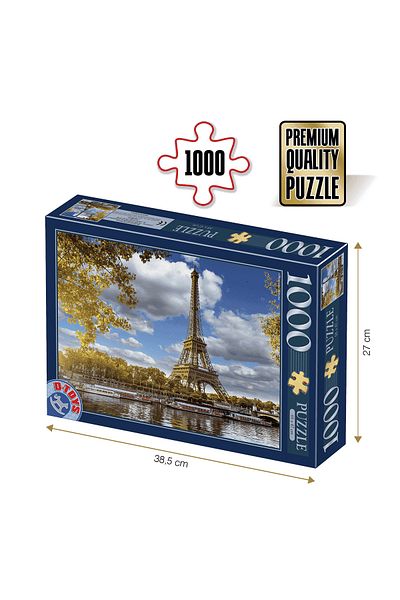D-Toys 1000 Pieces Adult Puzzle Famous Places - Eiffel Tower, Paris