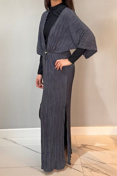 Remsa Mayo Πλισέ κιμονό Pareo Kaftan με δυνατότητα σύνδεσης RPK004 Anthracite