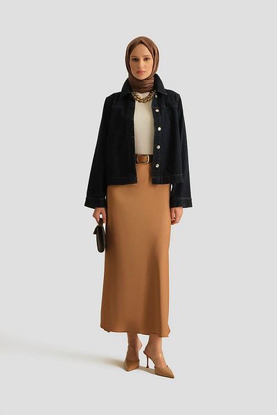 Armine Satin Skirt 25Yh1534 Latte