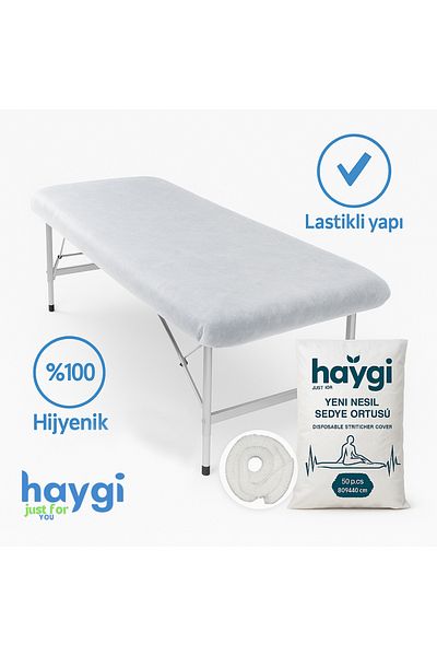 galaksihome Disposable Double Elastic Thick White Color Stretcher Cover 10 Pieces 80X240 cm