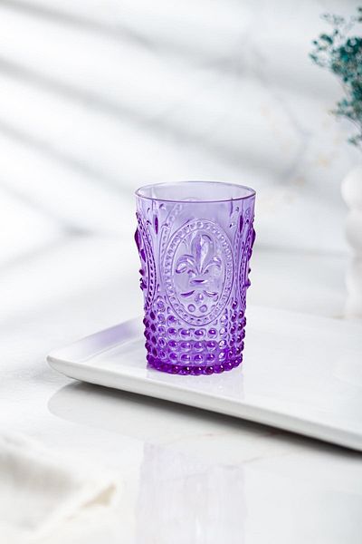 Depa Acrylic Purple Short Cup & Water Soft Drink Coffee Side Cup 400 ml (Not Glass)