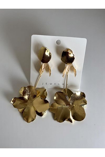 NAİFTAKIAKSESUAR Women's Hanging Flower Brand Model Earrings
