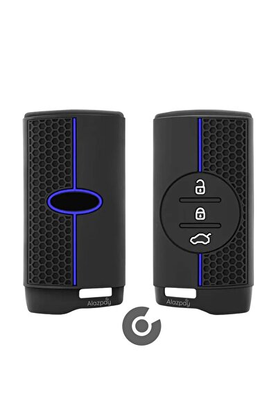 Alazpay غطاء حماية لمفتاح السيارة شيري تيجو 7 أريزو 5 سيليكون (قطعة واحدة - أزرق)