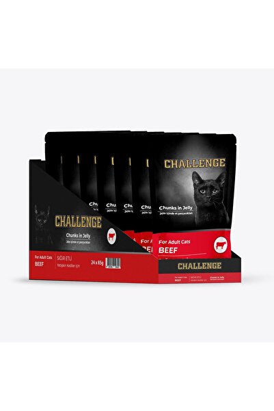 Challenge pouch challenge sığır etli yaş kedi maması 85grx24ad