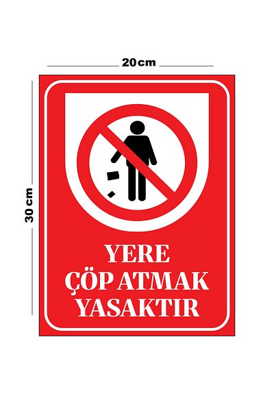 Lucena Metal Prohibited to Throw Garbage on Floor 20cm X 30cm A4 Size Warning Sign Directional Sign