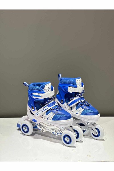 SUDESA OYUNCAK Children's Skates Lighted Size 34 - 37 Adjustable Metal Body with Bag Practice Skates Color: Purple