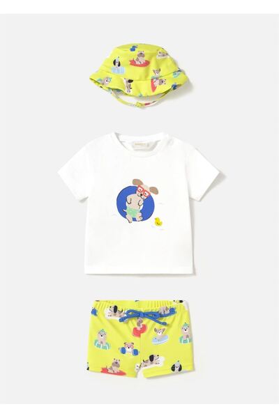 MAYORAL Baby Boy 3-Piece Sun Protection Suit Yellow 1618