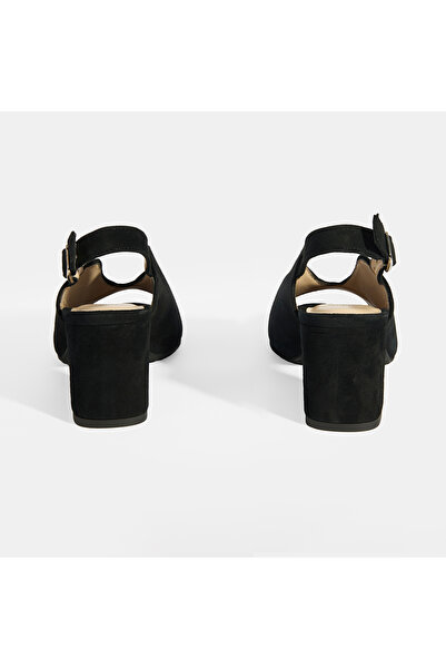 Desa Women's Black Desacomfort Buckle Detailed Slingback Heeled Casual Shoes