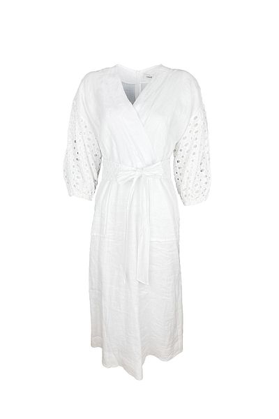 KAMEYA Belted Linen Ecru Dress