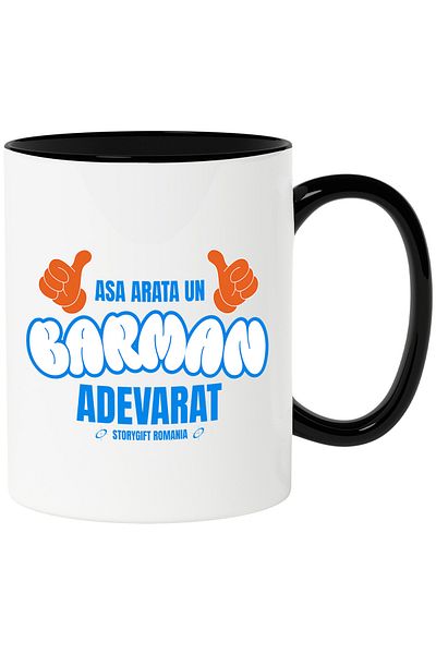 StoryGift Romania Mug with Human Hands OK Sign Text This Is What a Real Bartender Looks Like Drinks Crafts , , With ,STG