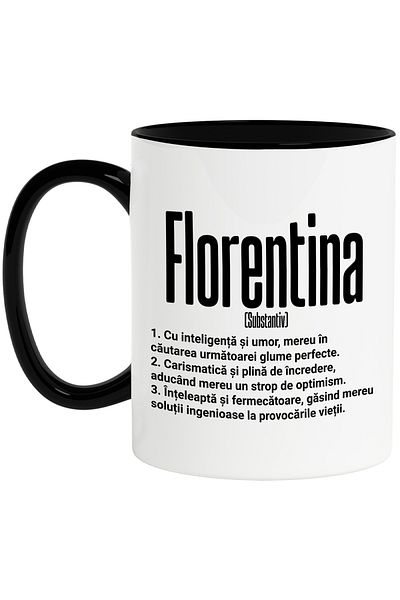 StoryGift Romania Mug With Name Florentina, and Motivational Message, Funny, Charismatic, Understands, With, STG