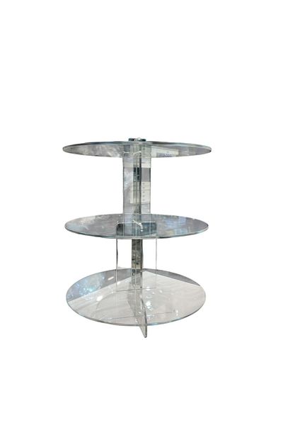 STAND MARKET Crown and Accessories Stand 3 Tiers Transparent Plexiglass |   Rotary Platform Compatible |   20 cm Diameter