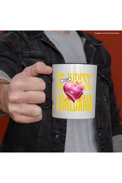 StoryGift Romania I Love You Loredana Mug, Love, Heart, Valentine's Day, Valentine's Day, V, With, STG