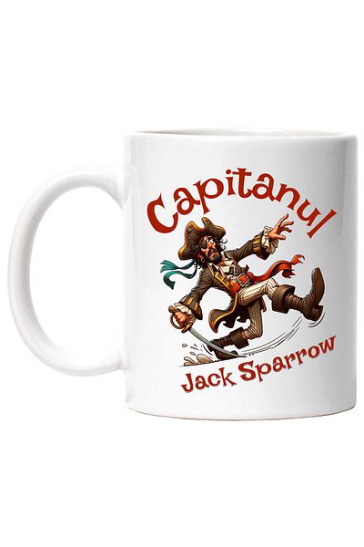 StoryGift Romania Funny Pirate Mug With Sword and Hat Slips Text Captain Jack Sparrow, Sky, With, STG