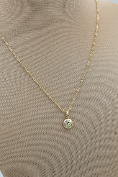 XUPING JEWELRY Stil Incisi/Xupıng Jewelry Küçük 14 Ayar Altın Kaplama Yuvarla...